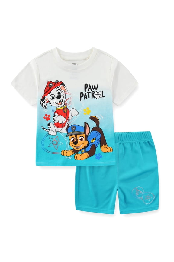 Chase Marshall Short Sleeve T-Shirt and Mesh Short Set (Boys), 2 Piece Set, Sizes 2T-7