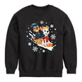 thumbnail image 1 of Paw Patrol - Chase Marshall Sledding - Toddler And Youth Crewneck Fleece Sweatshirt, 1 of 6