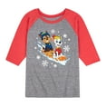thumbnail image 1 of Paw Patrol - Chase Marshall Sledding - Toddler And Youth Raglan Graphic T-Shirt, 1 of 7