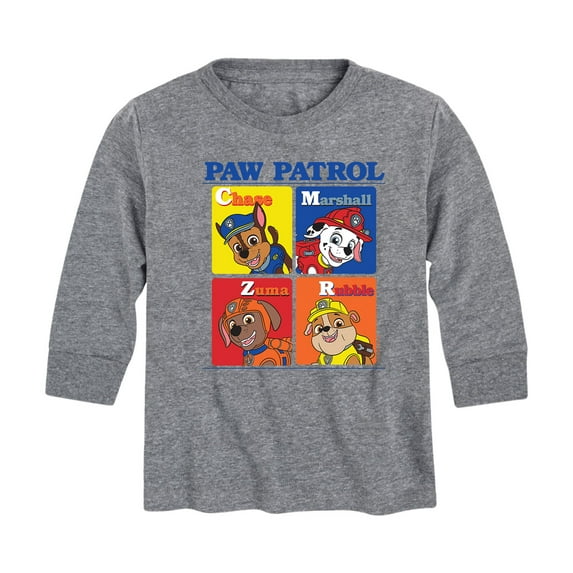 Paw Patrol - Chase, Marshall, Zuma, Rubble - Toddler And Youth Long Sleeve Graphic T-Shirt