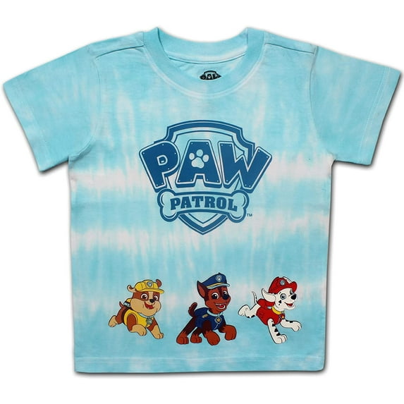 Paw Patrol Chase, Marshall and Rubble Boys Single Tie Dye Tee, Toddler
