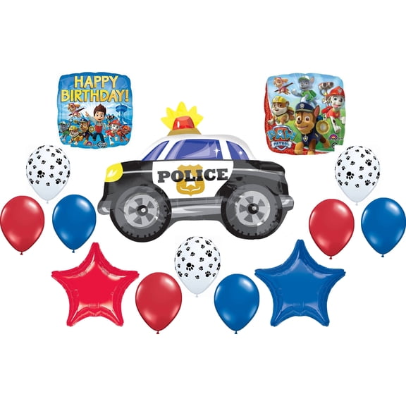 Paw Patrol Chase Police Car Birthday Party Balloons Decoration Set of 14