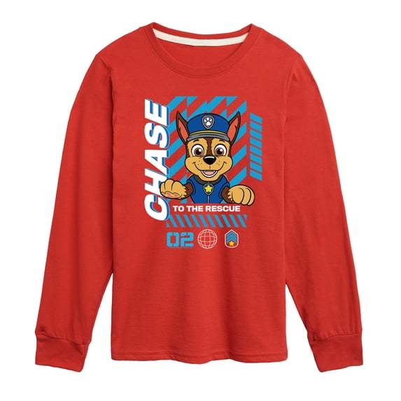 Paw Patrol - Chase Rescue - Youth Boys Long Sleeve Graphic T-Shirt
