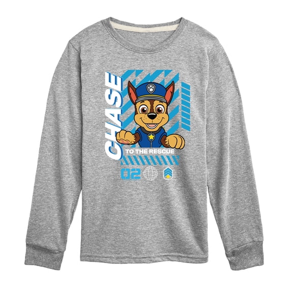 Paw Patrol - Chase Rescue - Youth Boys Long Sleeve Graphic T-Shirt