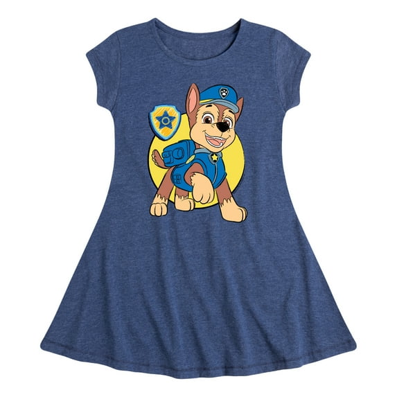 Paw Patrol - Chase Sketch - Toddler & Youth Girls Fit & Flare Dress