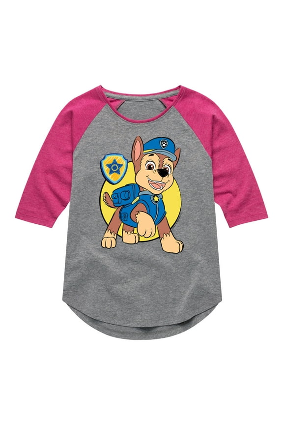 - Chase Sketch - Toddler & Youth Girls Raglan Graphic T-Shirt