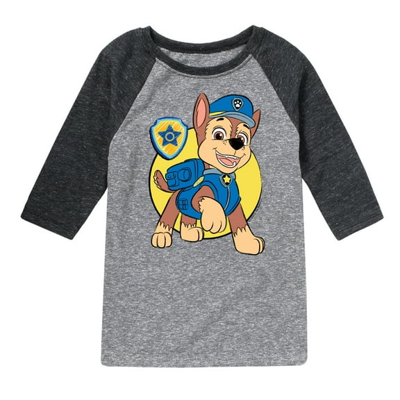 Paw Patrol - Chase Sketch - Toddler & Youth Raglan Graphic T-Shirt