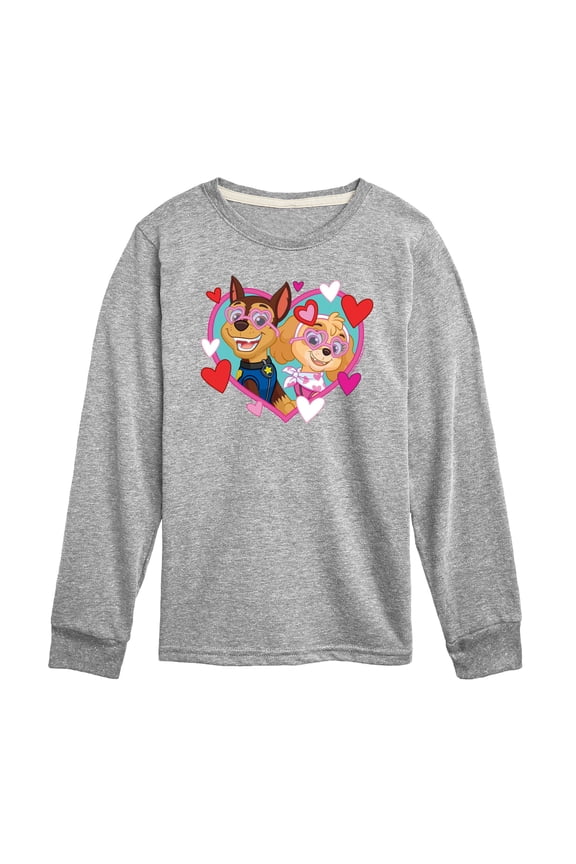 - Chase Sky Hearts - Toddler And Youth Long Sleeve Graphic T-Shirt