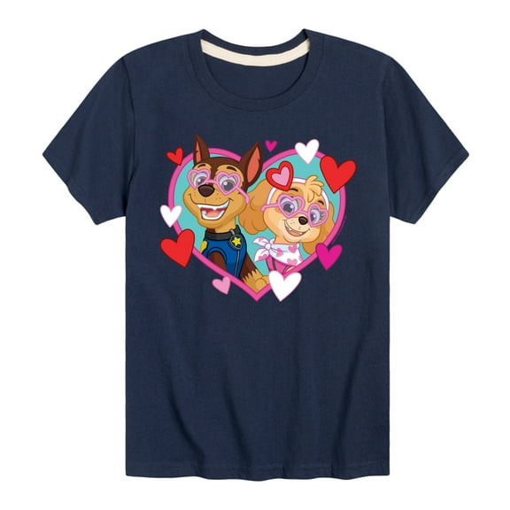 Paw Patrol - Chase Sky Hearts - Toddler And Youth Short Sleeve Graphic T-Shirt