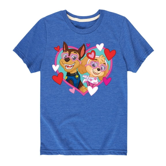 Paw Patrol - Chase Sky Hearts - Toddler And Youth Short Sleeve Graphic T-Shirt