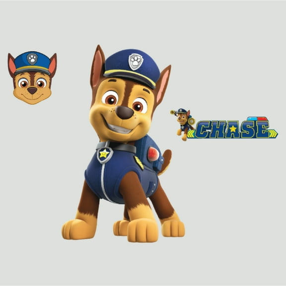 Paw Patrol Chase Wall Decal - Large 21" Vinyl Wall Sticker Bedroom Decorations - Paw Patrol Room Decor Peel and Stick