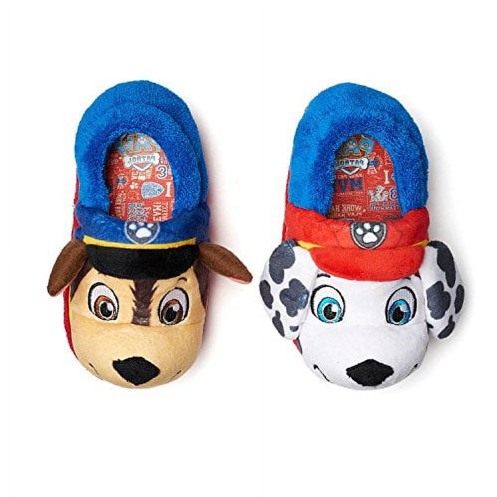 Paw Patrol Chase and Marshall Fleece Boy's Slippers (Small 5/6 ...