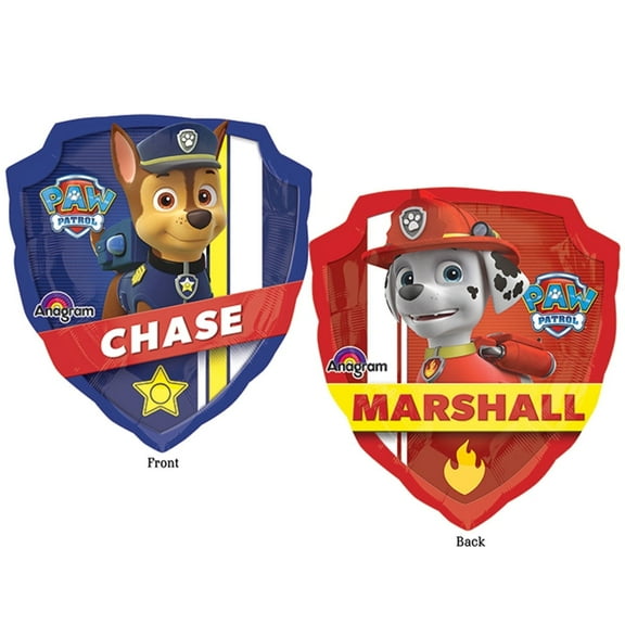 Paw Patrol Chase and Marshall Logo Jumbo Foil Balloon 27"