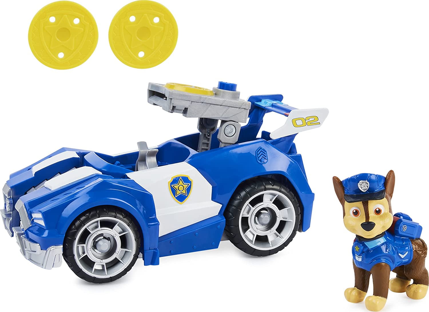 PAW Patrol: The Movie ミニカー Paw Patrol, Chase's Deluxe Movie Transforming Toy Car with