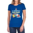 thumbnail image 1 of Paw Patrol Christmas, A Pawfect Holiday Rubble and Marshall Women's T Shirt, Royal, Small, 1 of 6
