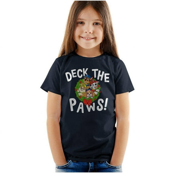 Paw Patrol Christmas Deck The Paws Kids T Shirt for Youth Toddler Boys and Girls