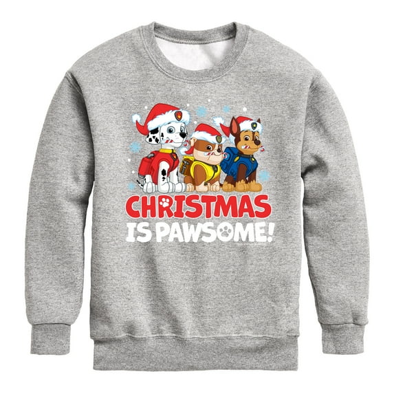 Paw Patrol - Christmas Is Pawsome - Toddler And Youth Crewneck Fleece Sweatshirt
