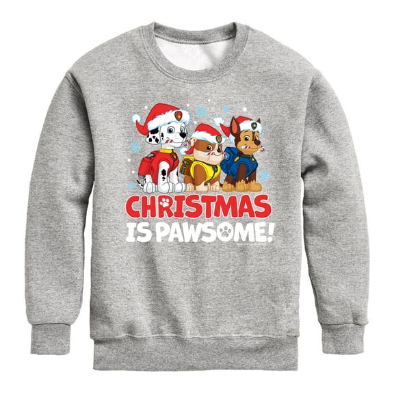 Paw Patrol - Christmas Is Pawsome - Toddler And Youth Crewneck Fleece Sweatshirt