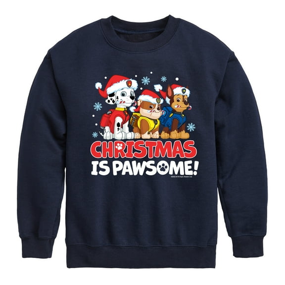 Paw Patrol - Christmas Is Pawsome - Toddler And Youth Crewneck Fleece Sweatshirt
