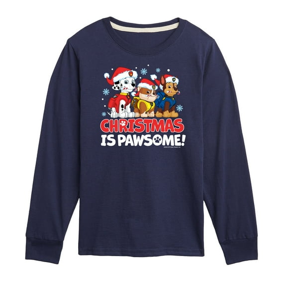 Paw Patrol - Christmas Is Pawsome - Toddler And Youth Long Sleeve Graphic T-Shirt
