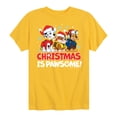 thumbnail image 1 of Paw Patrol - Christmas Is Pawsome - Toddler And Youth Short Sleeve Graphic T-Shirt, 1 of 6