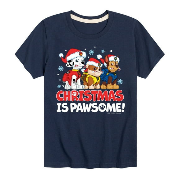 Paw Patrol - Christmas Is Pawsome - Toddler And Youth Short Sleeve Graphic T-Shirt