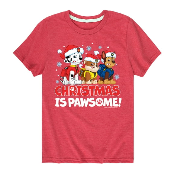 Paw Patrol - Christmas Is Pawsome - Toddler And Youth Short Sleeve Graphic T-Shirt