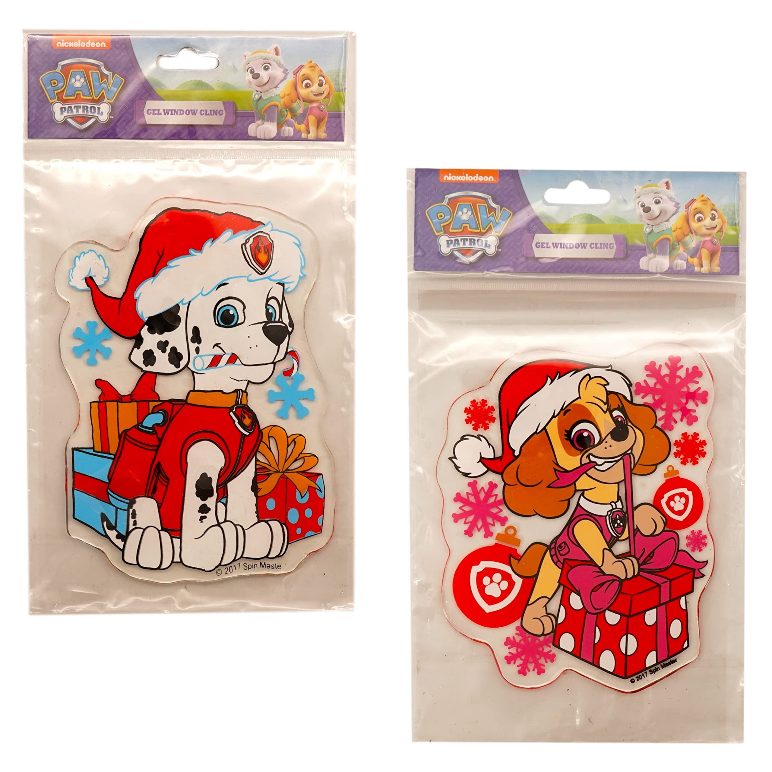 Paw Patrol Christmas Window Clings (2 Pack, Marshall and Skye) Holiday