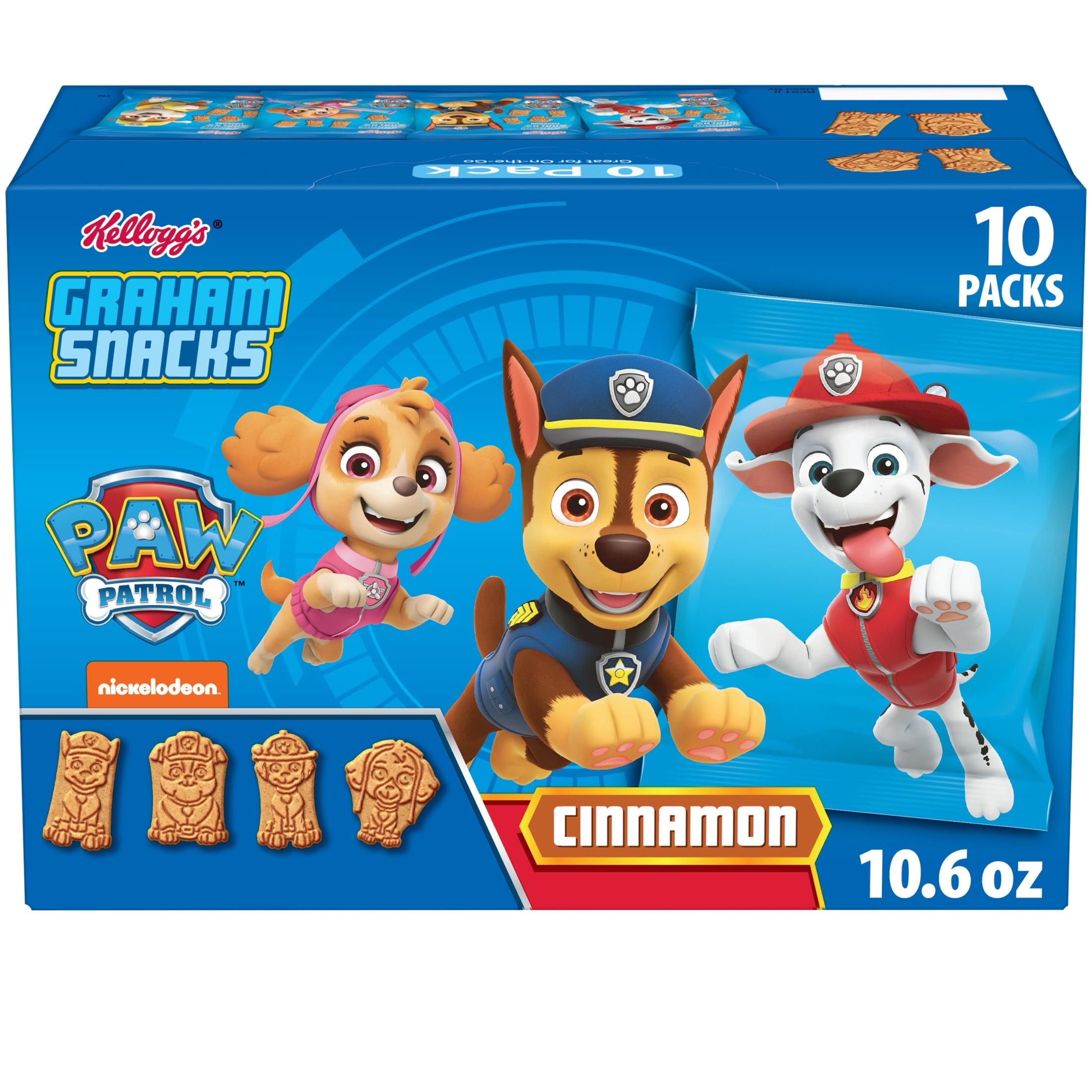 Kellogg's Cinnamon Graham Snacks, Kids Snacks, 10 Count