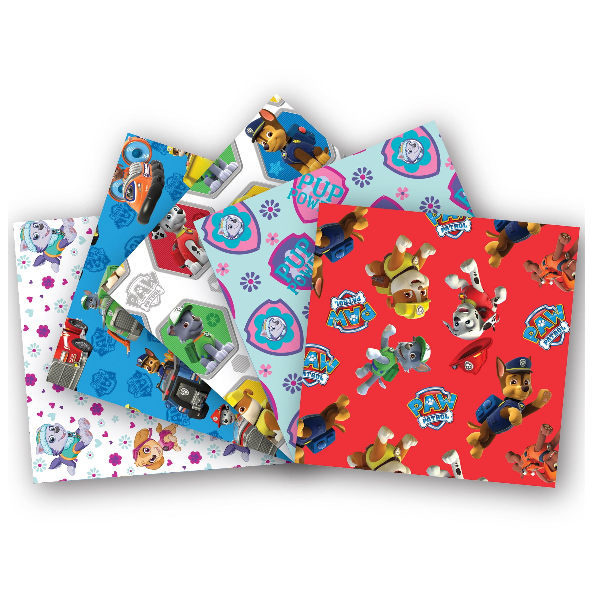 Paw Patrol Fat Quarter Bundle 100% Cotton, Red, for Quilting & Sewing, 5 Pieces