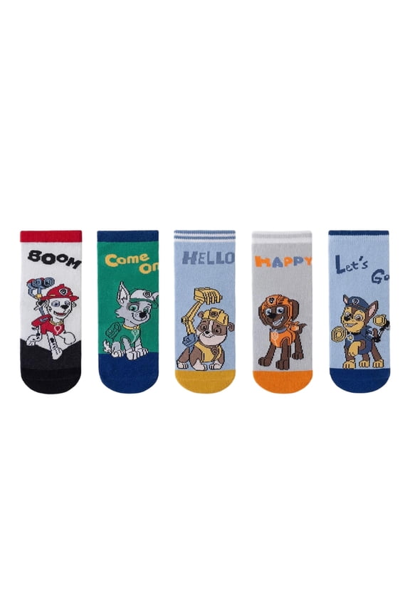 Paw Patrol Crew Socks, 5 Pair Cute Cartoon Paw Patrol Design, Soft, Comfortable, Colorful Striped & Graphic Socks for 9-12 Year Old Kids, Ideal Gift for Paw Patrol Fans