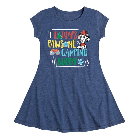 Paw Patrol - Daddy's Pawsome Camping Buddy - Toddler And Youth Girls Fit And Flare Dress