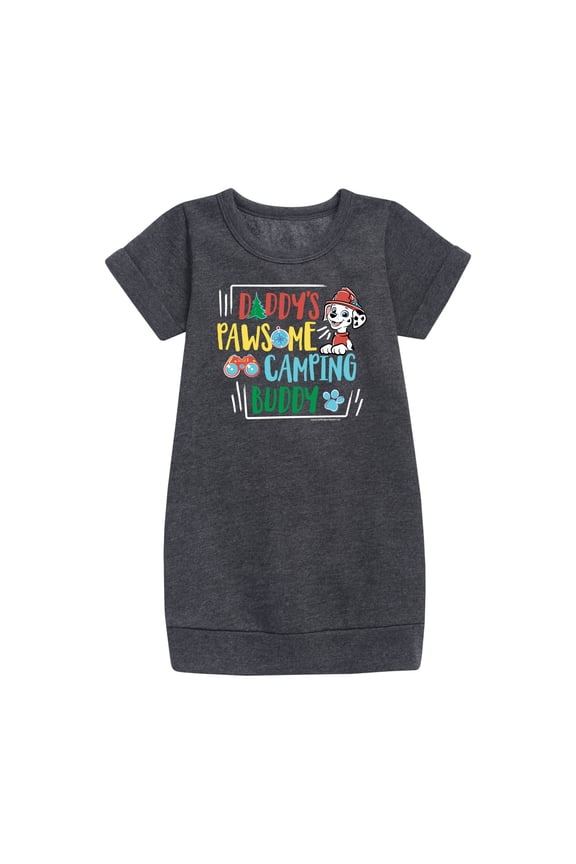 - Daddy's Pawsome Camping Buddy - Toddler And Youth Girls Fleece Dress