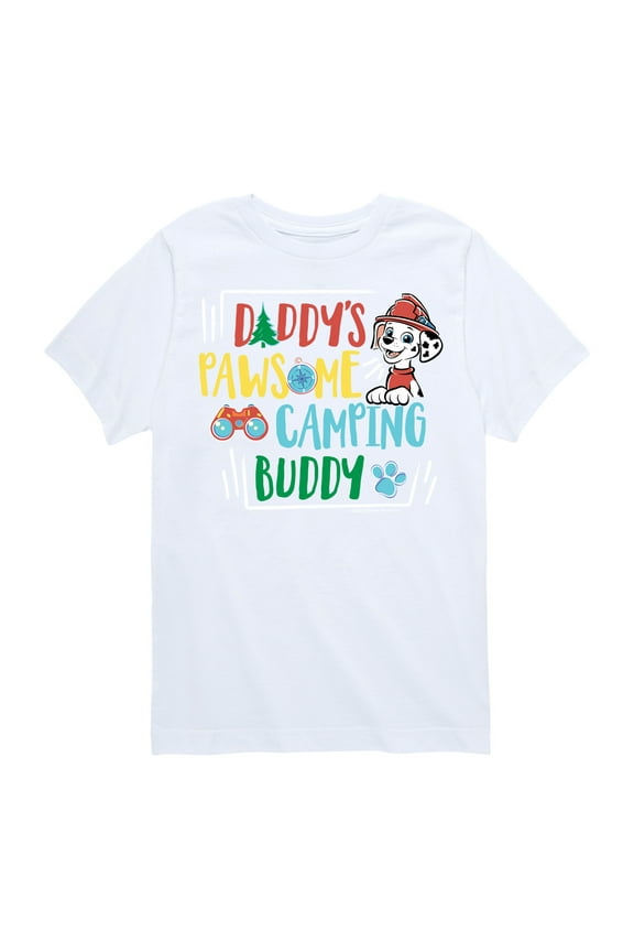 - Daddy's Pawsome Camping Buddy - Toddler And Youth Short Sleeve Graphic T-Shirt