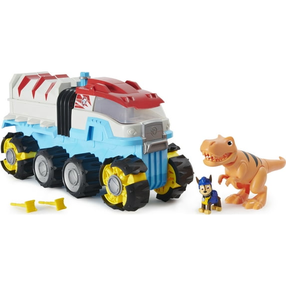 Paw Patrol, Dino Rescue Dino Patroller Motorized Team Vehicle with Exclusive Chase and T. Rex Toy Figures