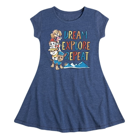 Paw Patrol - Dream, Explore, Repeat - Toddler And Youth Girls Fit And Flare Dress