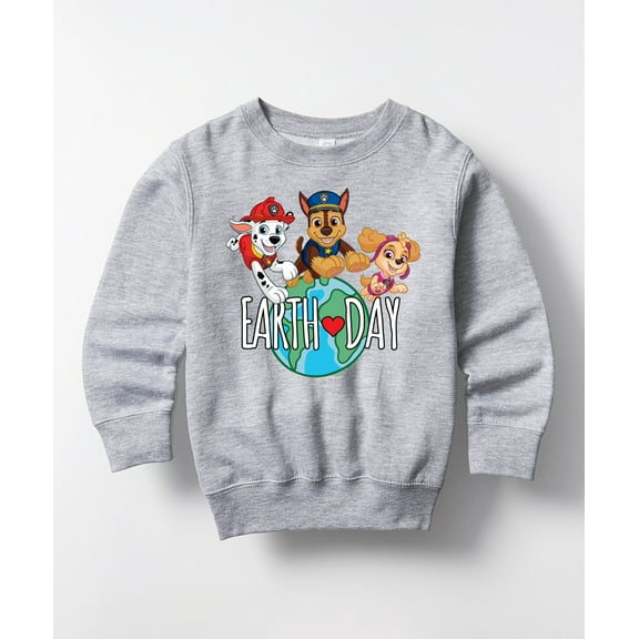 Paw Patrol - Earth Day Globe - Toddler And Youth Crewneck Fleece Sweatshirt