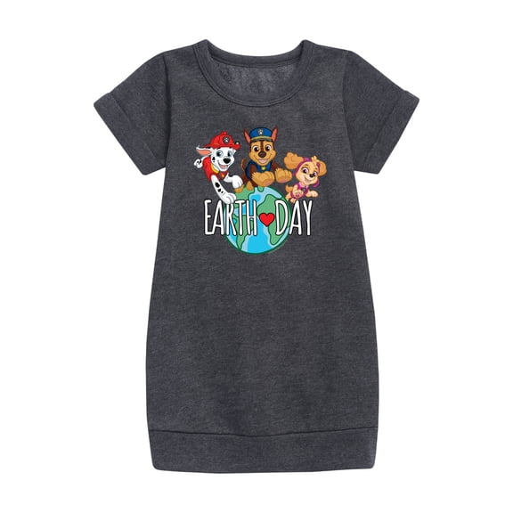 Paw Patrol - Earth Day Globe - Toddler And Youth Girls Fleece Dress