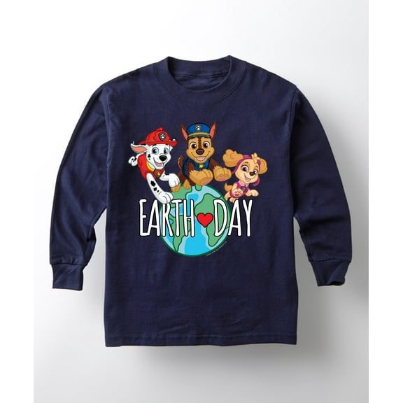 Paw Patrol - Earth Day Globe - Toddler And Youth Long Sleeve Graphic T-Shirt