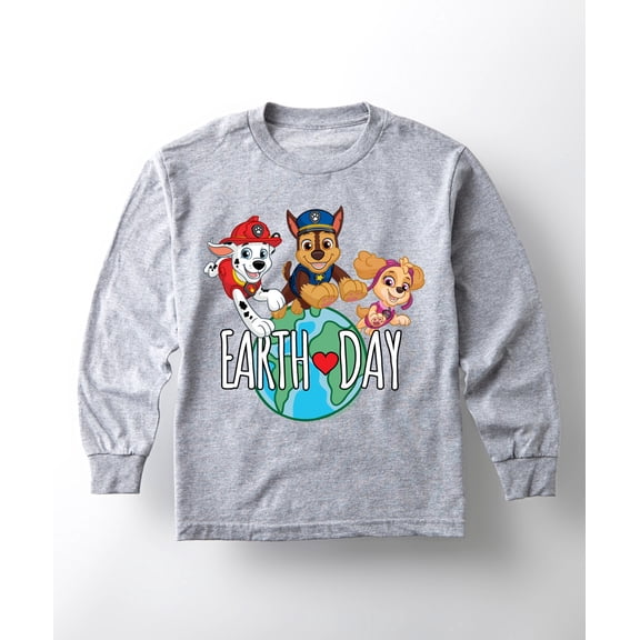 Paw Patrol - Earth Day Globe - Toddler And Youth Long Sleeve Graphic T-Shirt