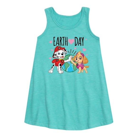 Paw Patrol - Earth Day Heart - Toddler and Youth Girls A-line Dress
