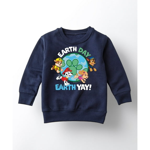 Paw Patrol - Earth Day Yay - Toddler And Youth Crewneck Fleece Sweatshirt