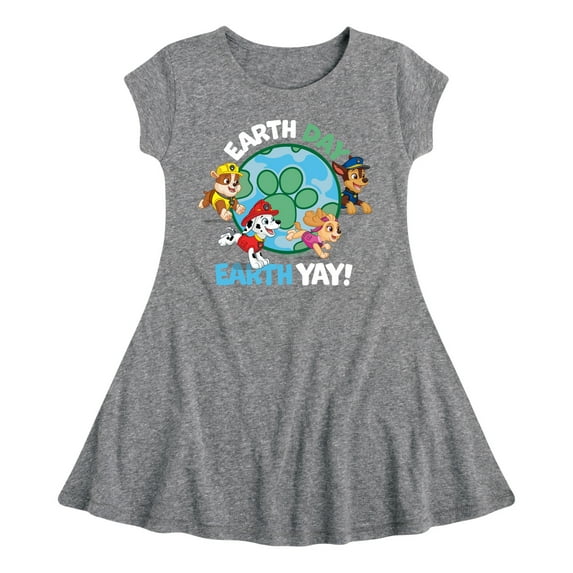 Paw Patrol - Earth Day Yay - Toddler And Youth Girls Fit And Flare Dress