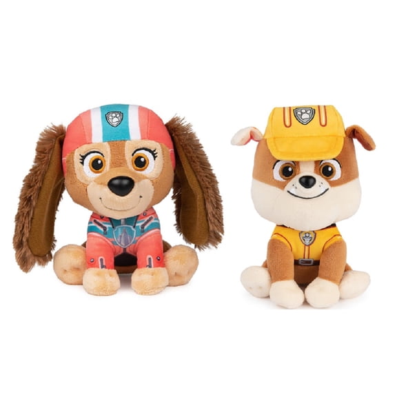Paw Patrol Embroidered Plush Bundle of 2, 6 inch Rubble And Liberty
