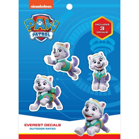 Paw Patrol Everest Decals - Set of 3 Vinyl Stickers for Kids and Adults - Vinyl Decals for Laptop, Tumbler, Water Bottle, Vehicles - Nickelodeon Stickers