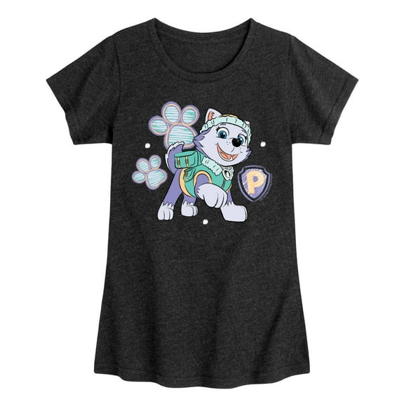 Paw Patrol - Everest Sketch - Toddler & Youth Girls Short Sleeve Graphic T-Shirt