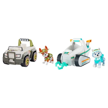 Paw Patrol Everest's Snow Plow & Paw Patrol, Jungle Rescue, Tracker’s Jungle Cruiser, Vehicle & Figure