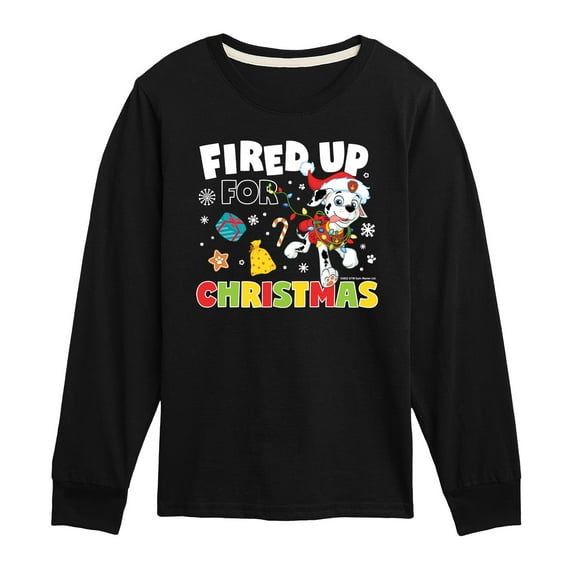 Paw Patrol - Fired Up For Christmas - Toddler And Youth Long Sleeve Graphic T-Shirt