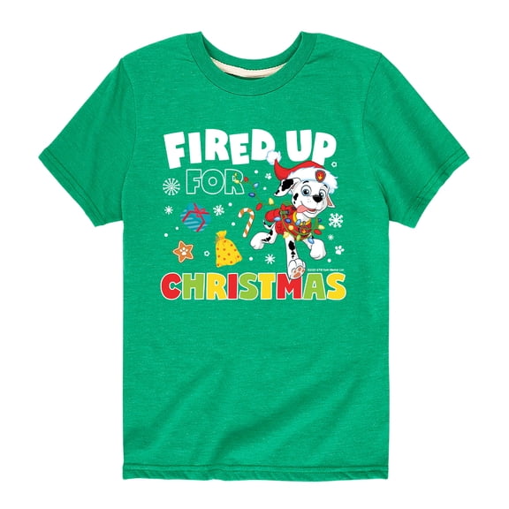 Paw Patrol - Fired Up For Christmas - Toddler And Youth Short Sleeve Graphic T-Shirt