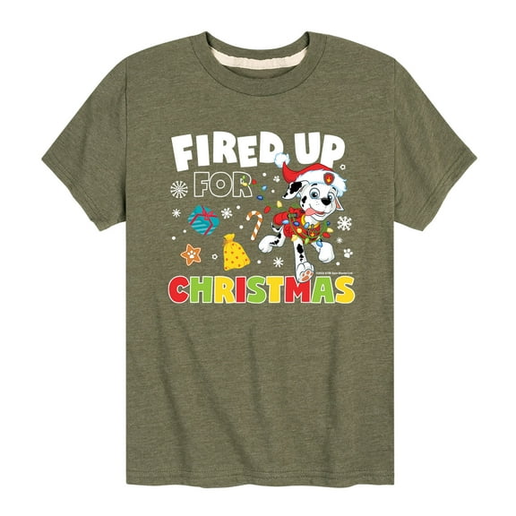Paw Patrol - Fired Up For Christmas - Toddler And Youth Short Sleeve Graphic T-Shirt